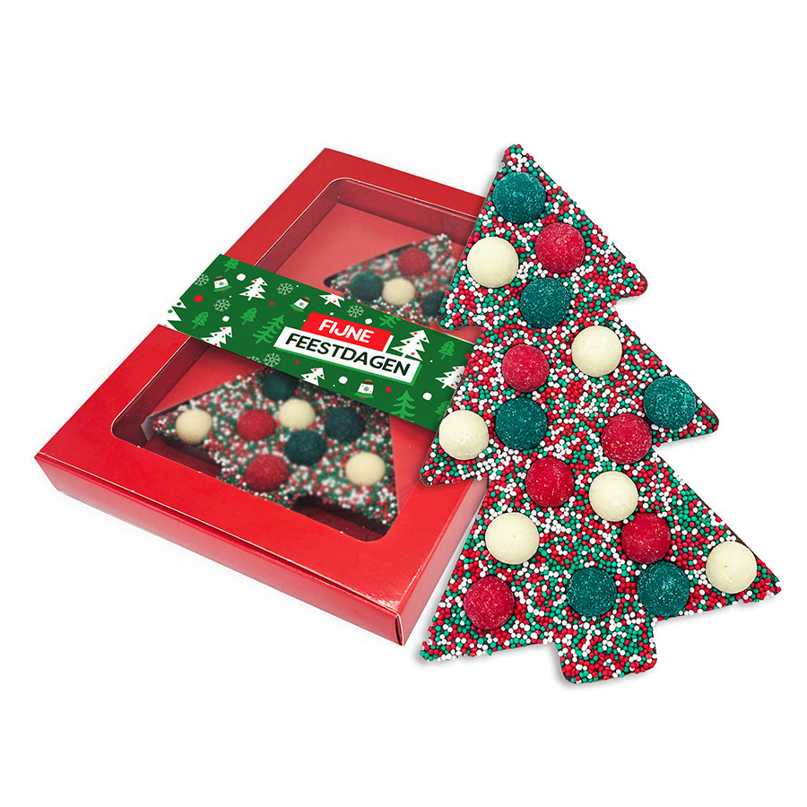 Chocolade kerstboom, uitvoering bont