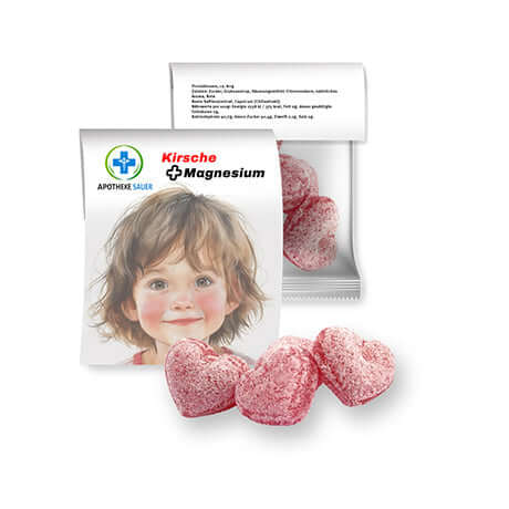 Kersensnoepjes met magnesium in zakje of stazak met logo