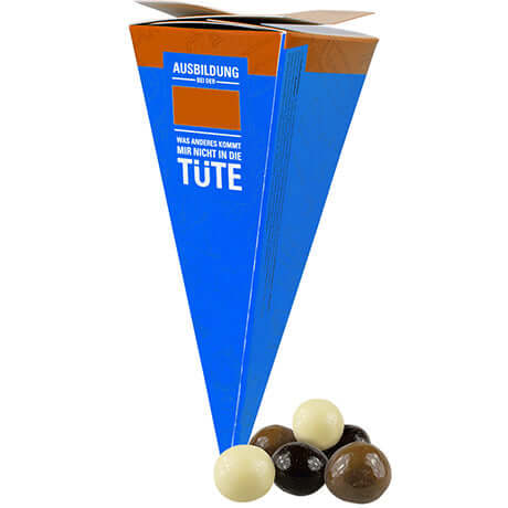 Knusperkugeln-Mix, ca. 20g, Präsent-Pyramide bedrukken – promotionele snack
