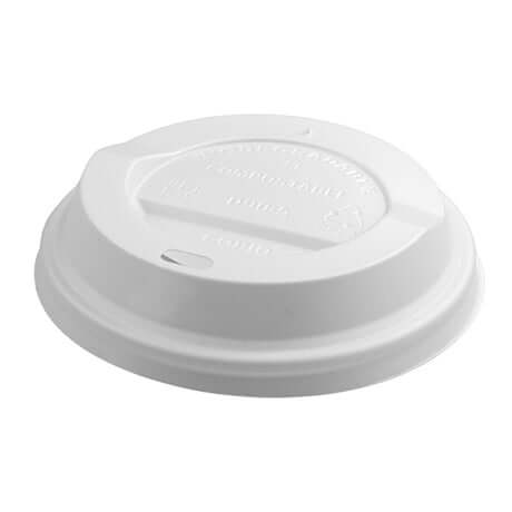 Verpackung, ca. 1g, Kompostierbare Deckel für Becher weiß 90mm bedrukken – promotionele snack