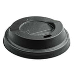 Verpackung, ca. 1g, Kompostierbare Deckel für Becher schwarz 80mm bedrukken – promotionele snack