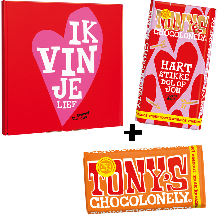Tony's Chocolonely Kadoos Liefde, cadeaudoos met 2 repen