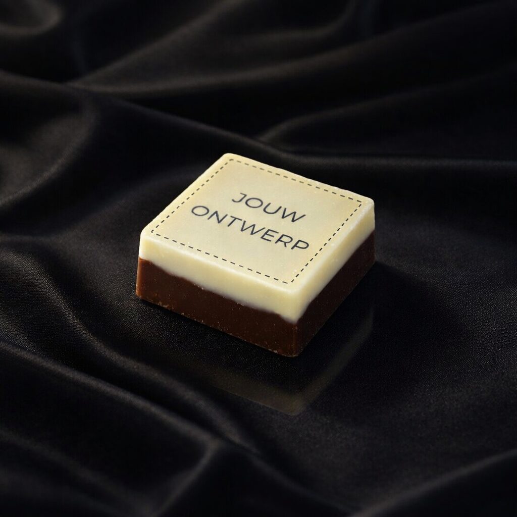 Chocoladeblokje met logo, uitvoering met eigen logo, 11 gram