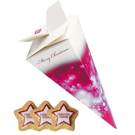 Lübecker marsepeinsterren (72 gram) in cadeaupiramide