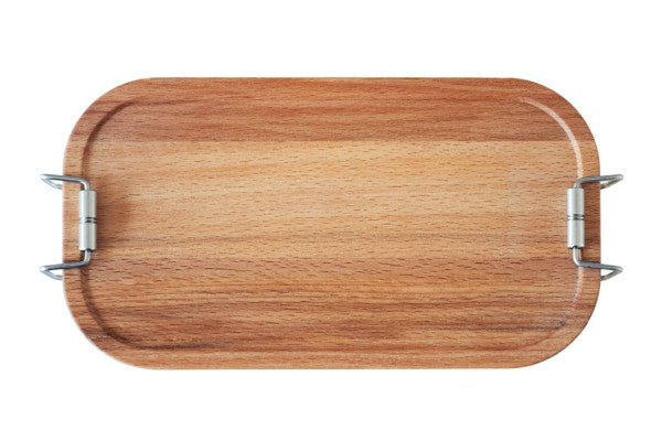 CP BU C6  RVS lunchbox met beukenhouten deksel 700 ml – compact en stijlvol