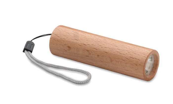 Oplaadbare zaklamp beukenhout bedrukken – Lite