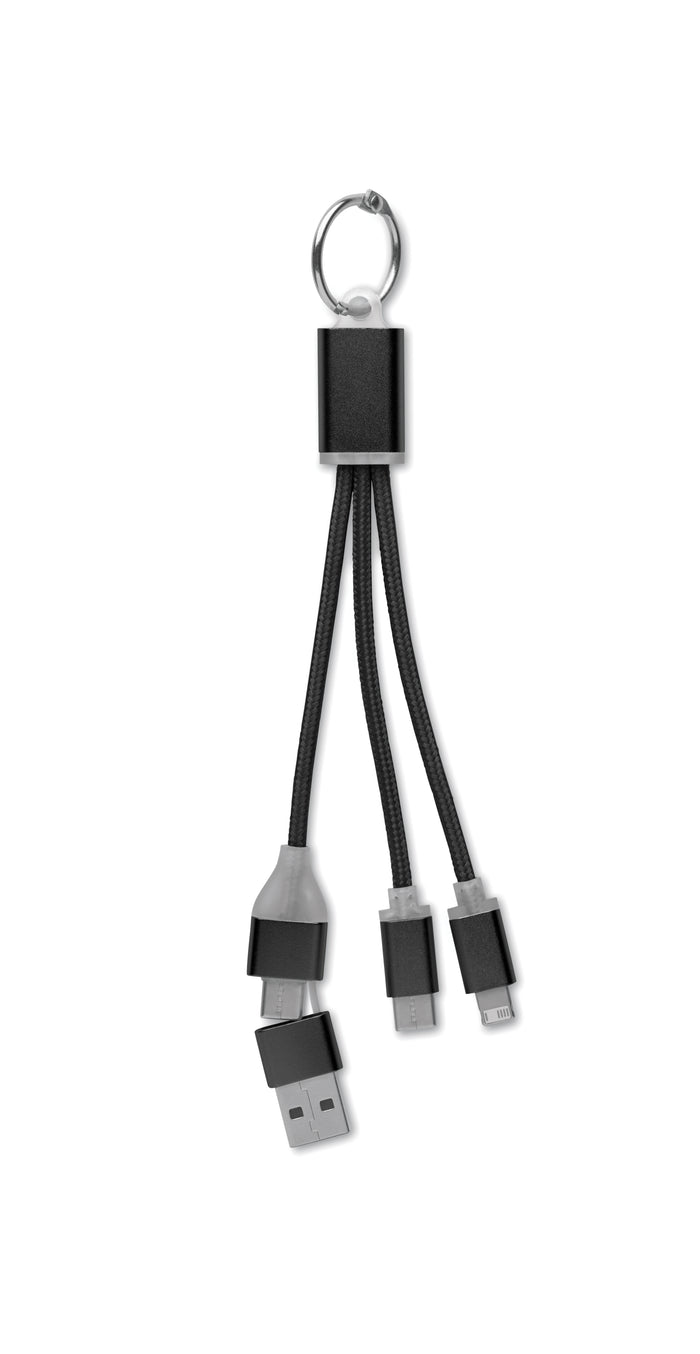 4 in 1 oplaadkabel type C bedrukken – Blue