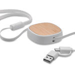 Intrekbare USB-laadkabel Togobam in wit