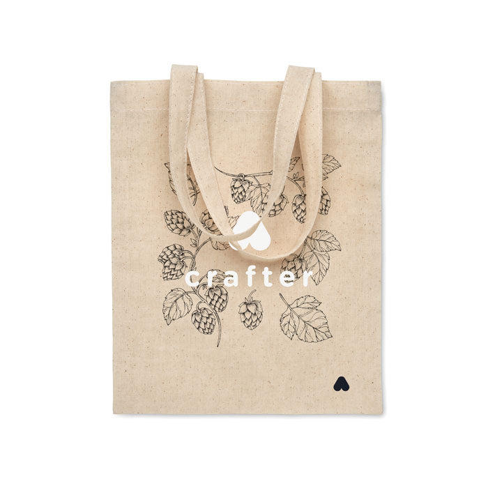 Kleine katoenen tas 140 g/m² Chisai met een bedrukking als voorbeeld