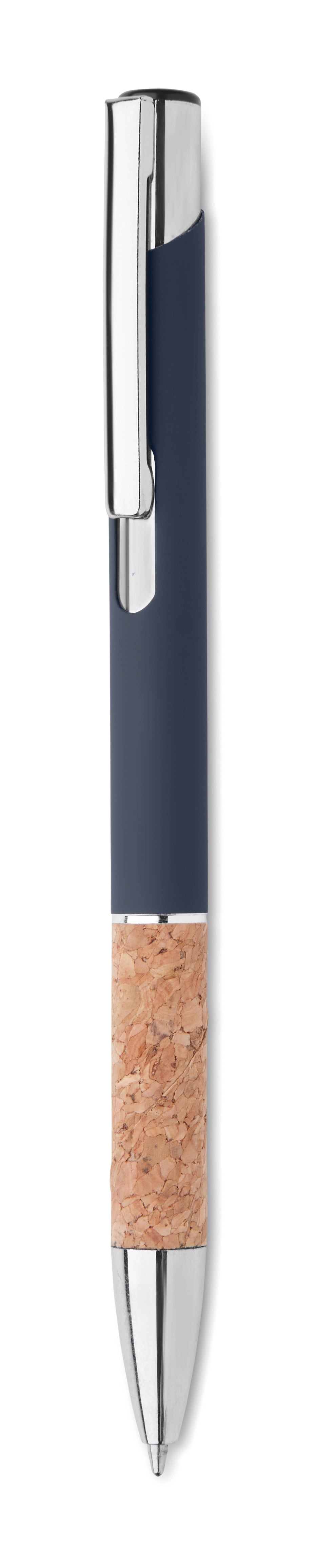 Pen van aluminium en kurk Veria in blauw