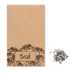 Basilicumzaadjes in envelop Basilop in beige