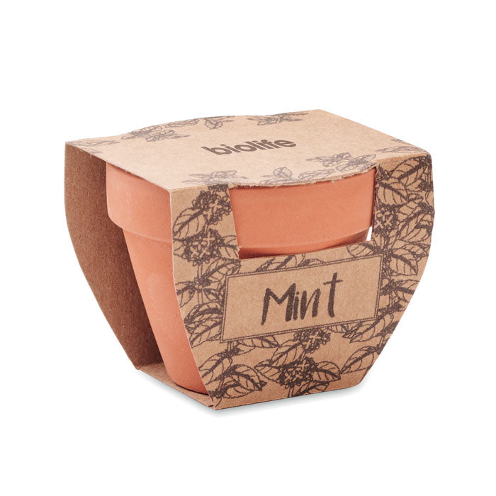 Potje munt Mint Pot met een bedrukking als voorbeeld