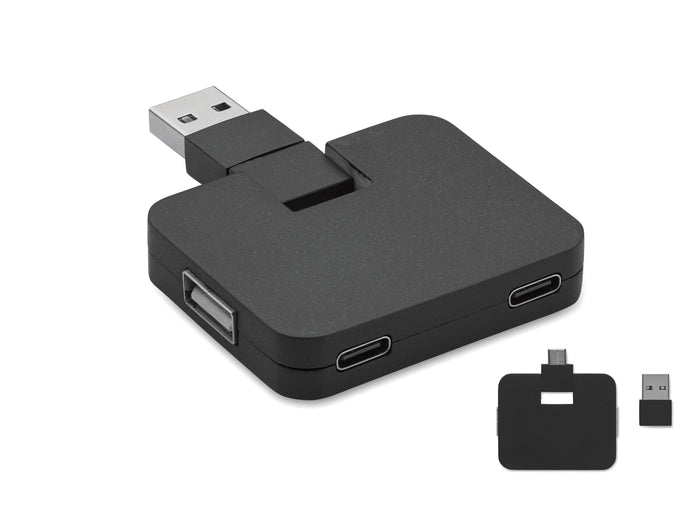 4-poorts USB-hub bedrukken – Square-c