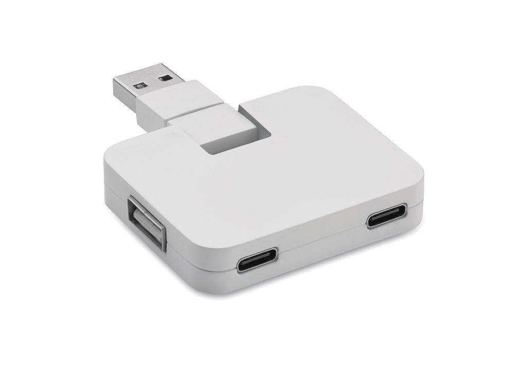4-poorts USB-hub Square-c in wit