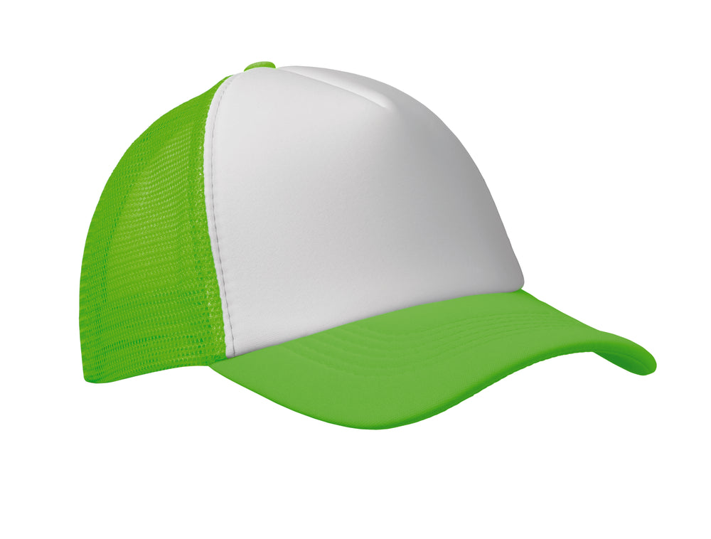 5 panelen trucker pet Bubble in neon groen