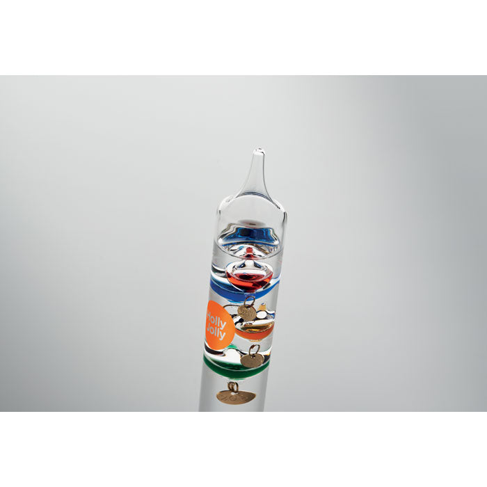 Leo thermometer glas 28 cm Gali met een bedrukking als voorbeeld