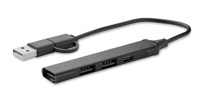 USB 4-poorts hub 19 cm bedrukken – Current