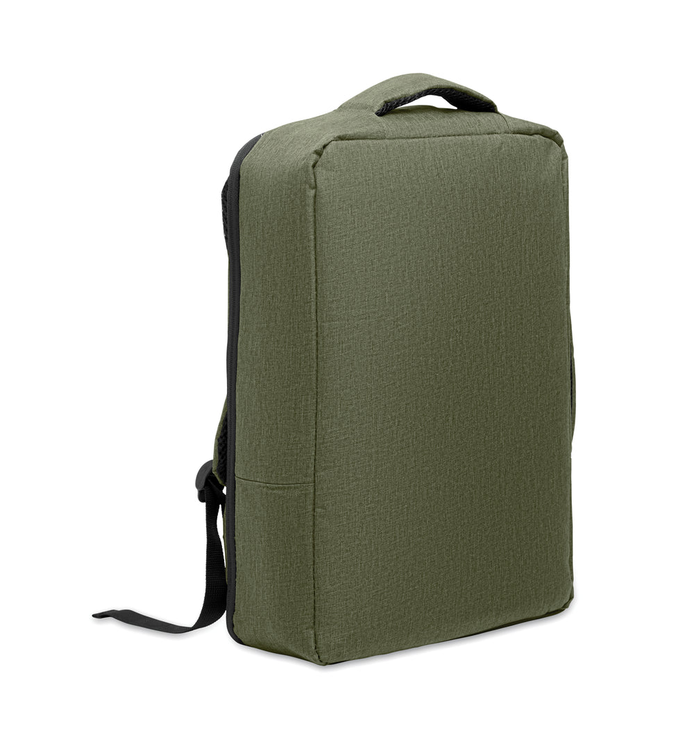 Smalle 15 inch laptop rugzak Laugar in legergroen