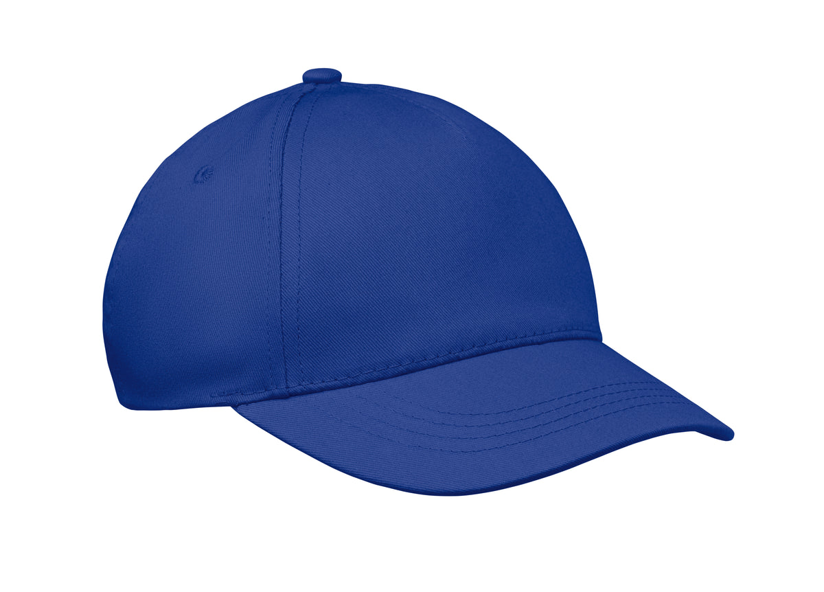 5 panelen kinder baseballpet Buzz Kids in royal blauw