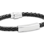 Gevlochten kunstleren armband Fauleti in zwart