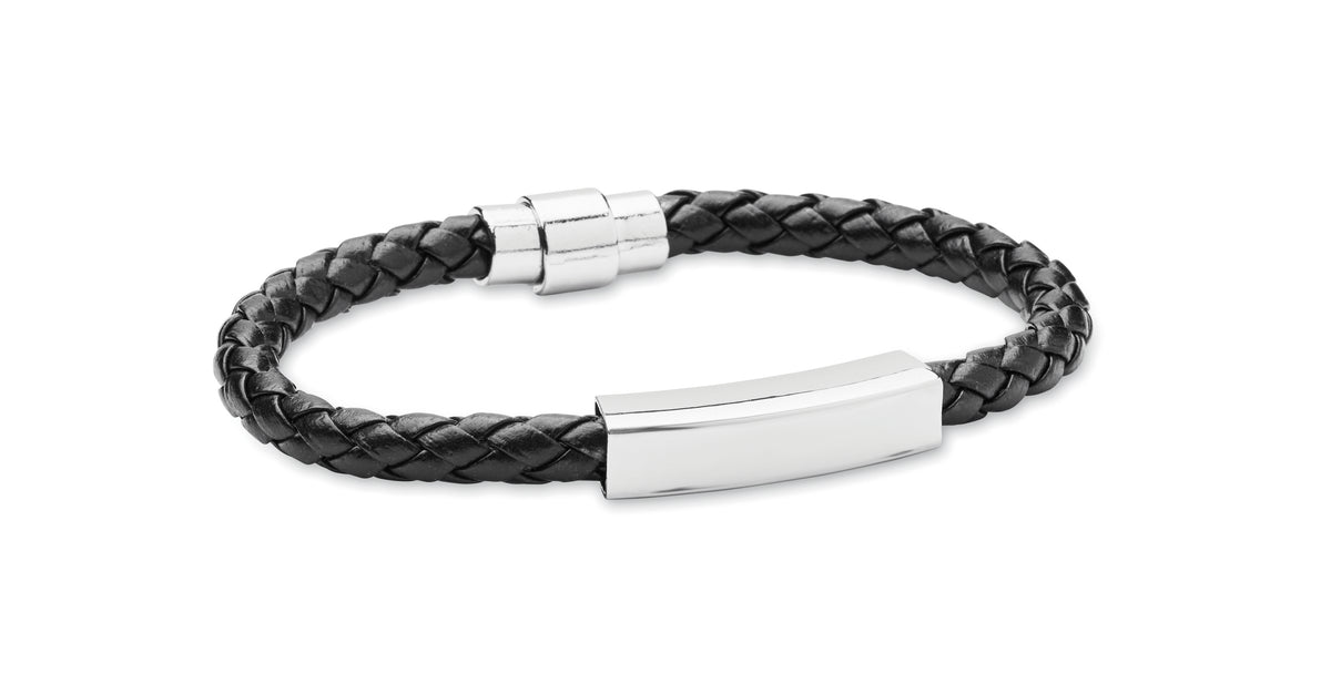 Gevlochten kunstleren armband Fauleti in zwart