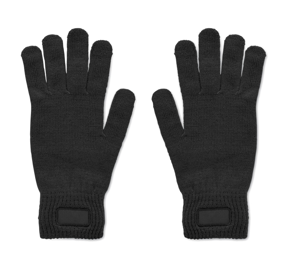 Gebreide handschoenen van RPET Handnit in zwart