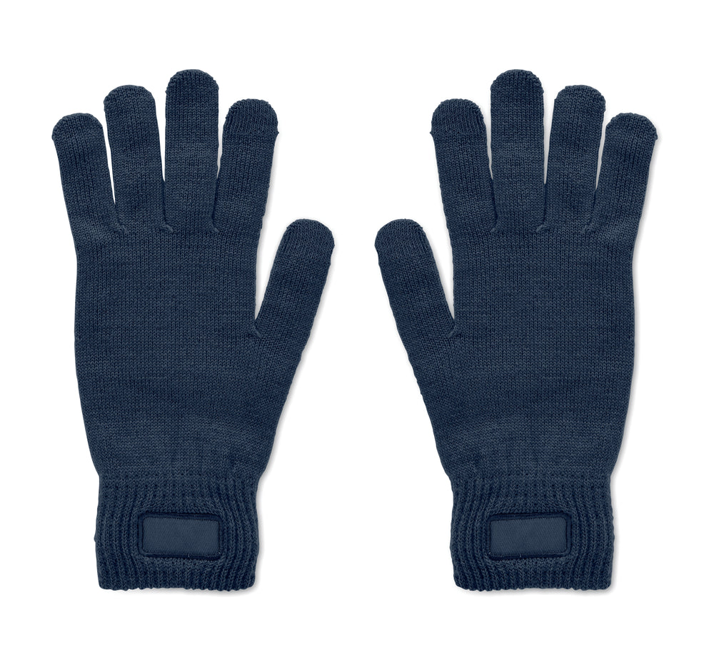 Gebreide handschoenen van RPET Handnit in marineblauw