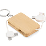 Sleutelhanger oplaadkabel Bupow in hout
