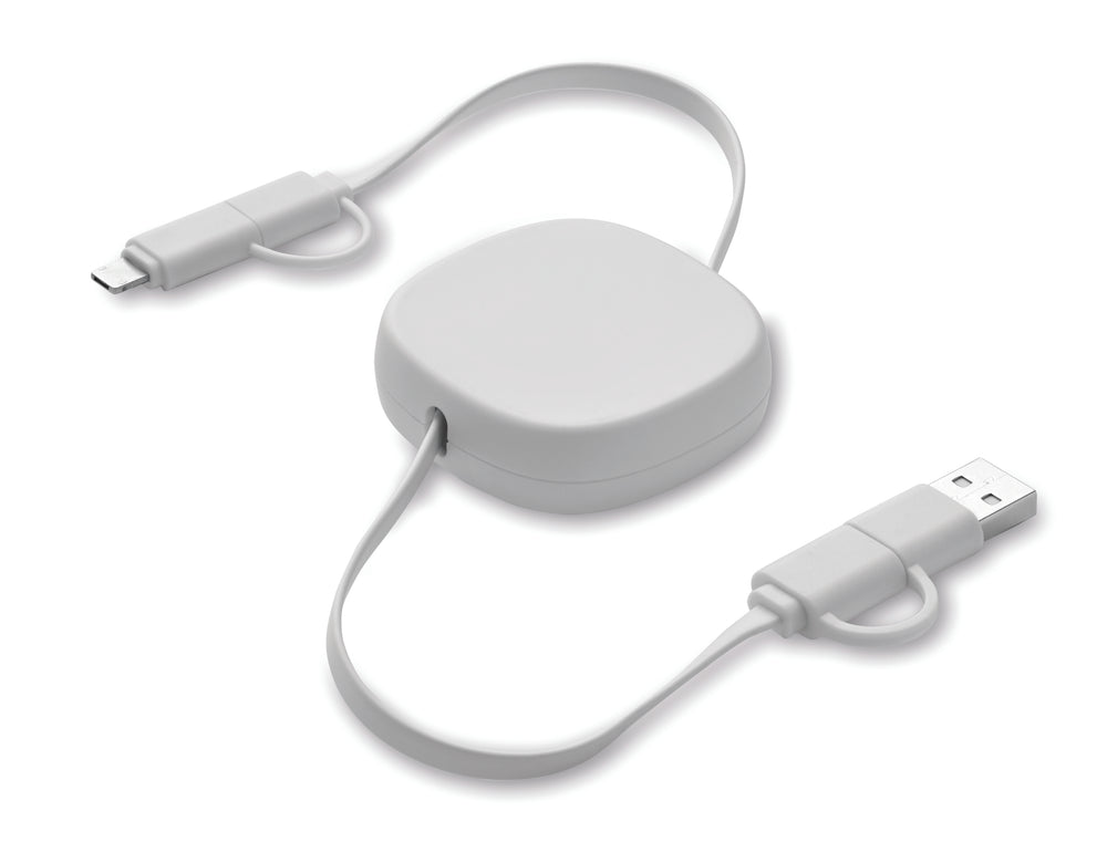 60W uittrekbare oplaadkabel Linea in wit