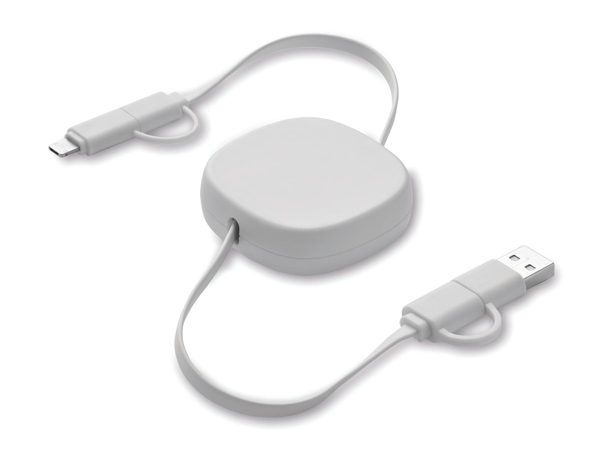 60W uittrekbare oplaadkabel Linea in wit