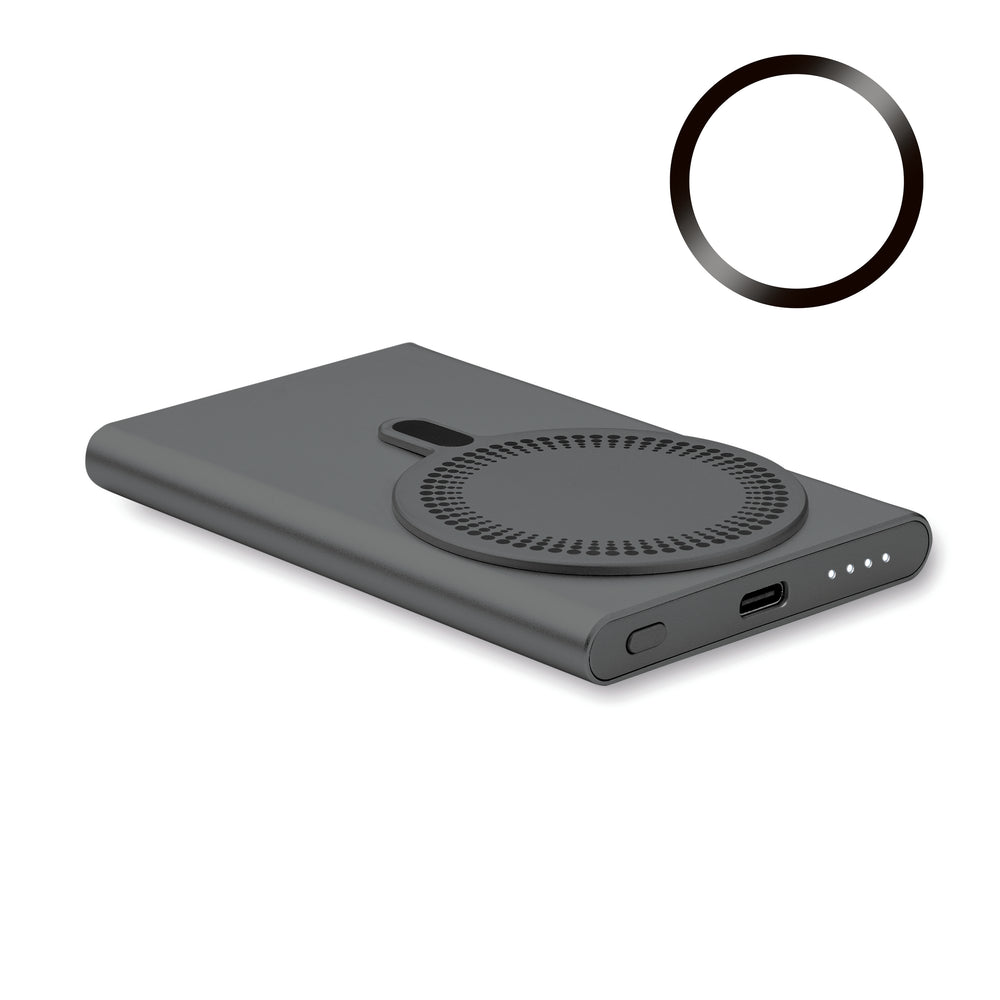 Draadloze oplader powerbank Pawtt in titanium