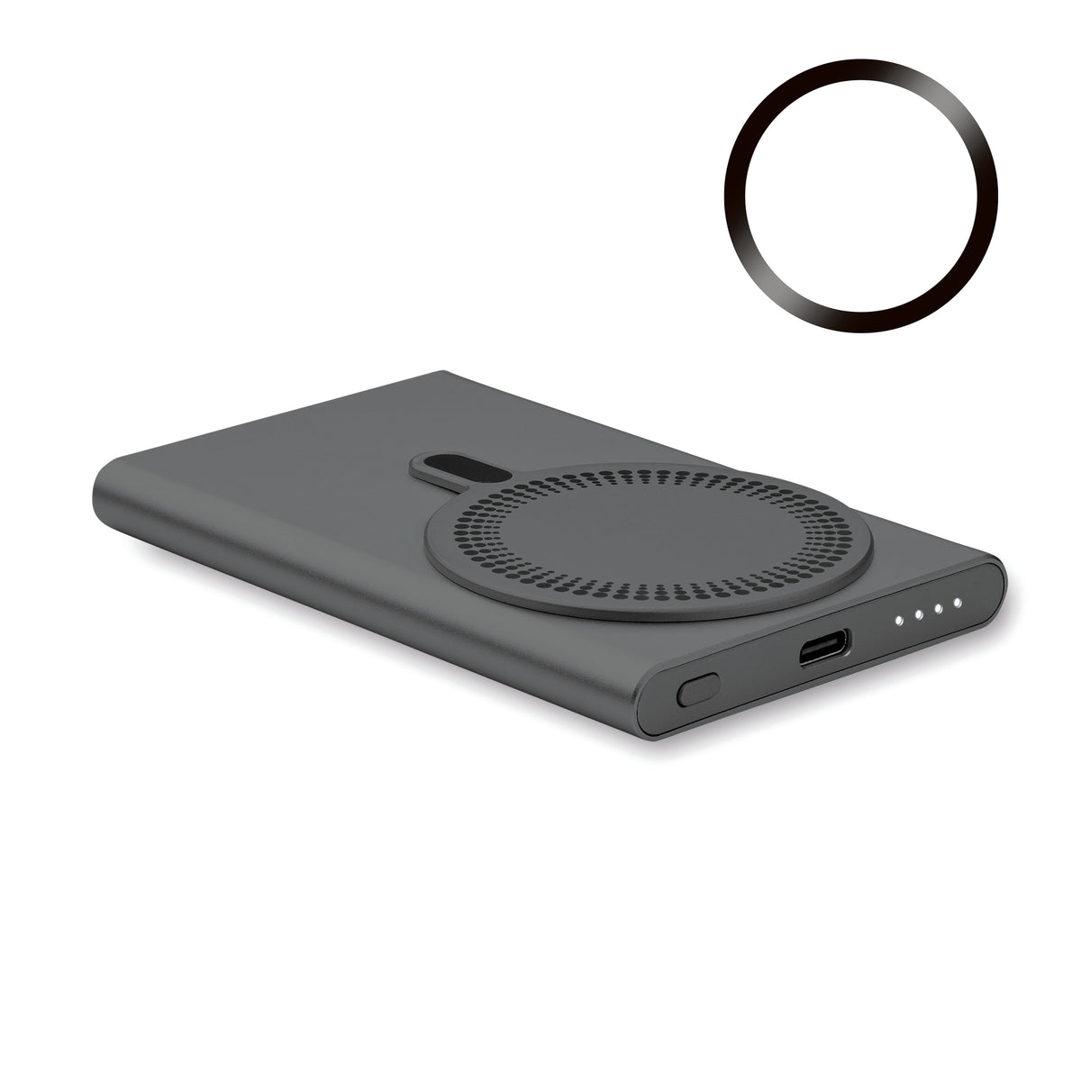 Draadloze oplader powerbank Pawtt in titanium