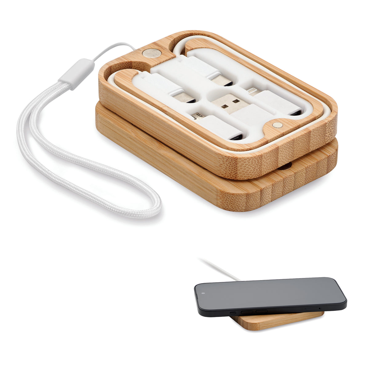 15W draadloze oplader in bamboe Chargoo in hout