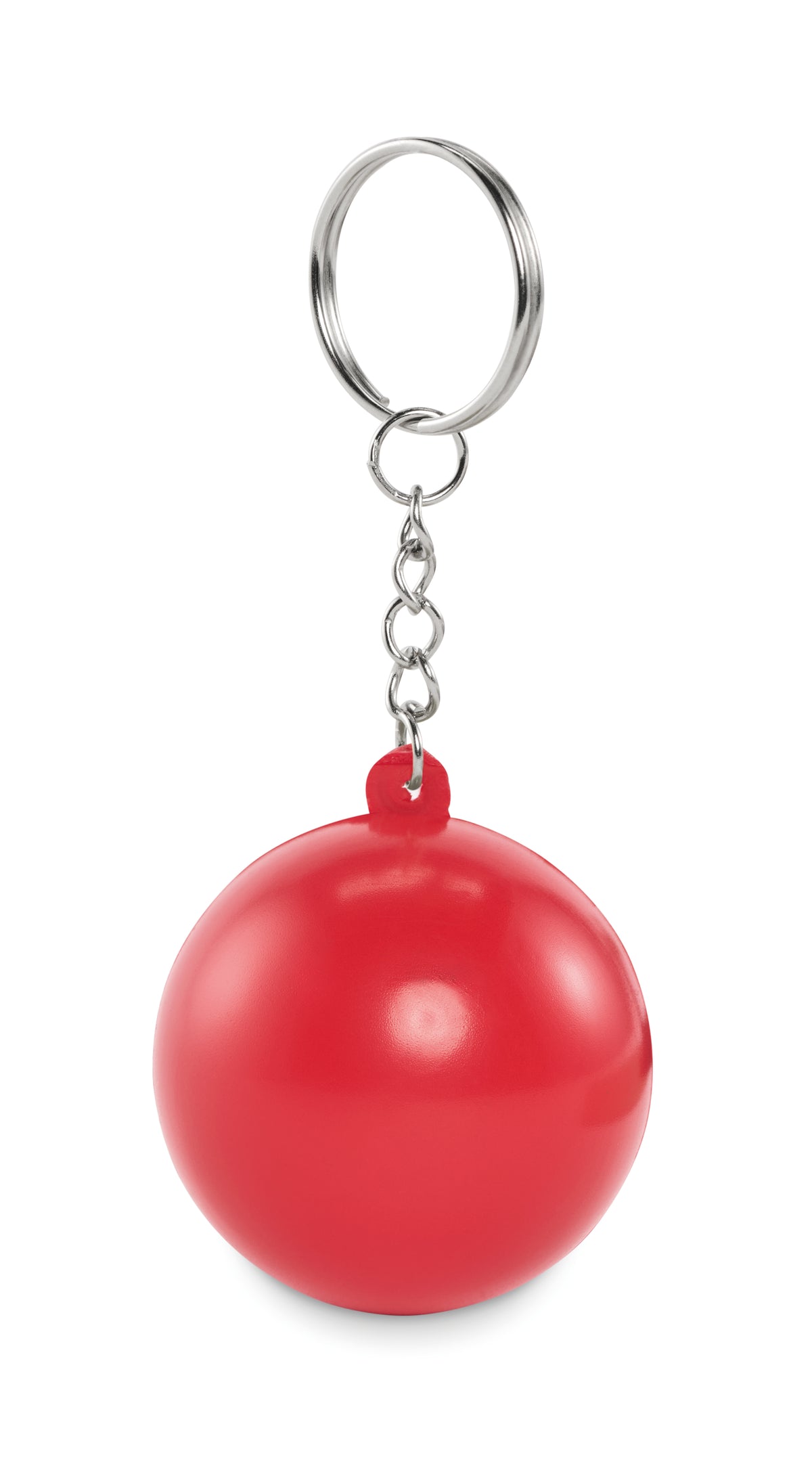 PU balvormige sleutelhanger Cirkely in rood