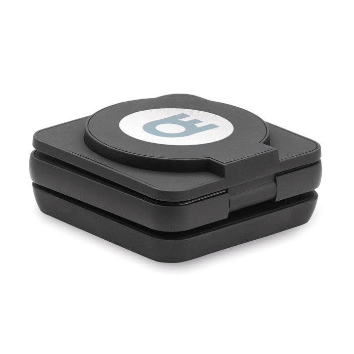 3-in-1 opvouwbaar laadstation Netica met een bedrukking als voorbeeld