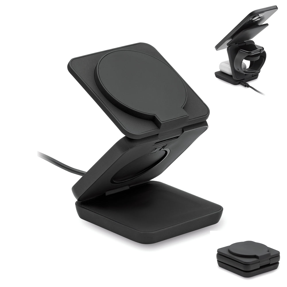3-in-1 opvouwbaar laadstation Netica in zwart
