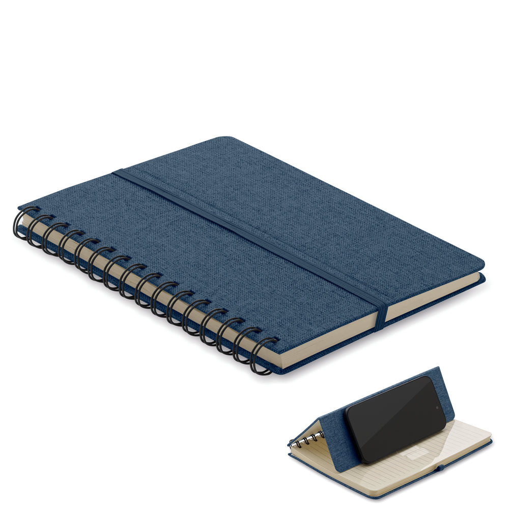 A5 notitieboekje met telefoonho Strata in blauw