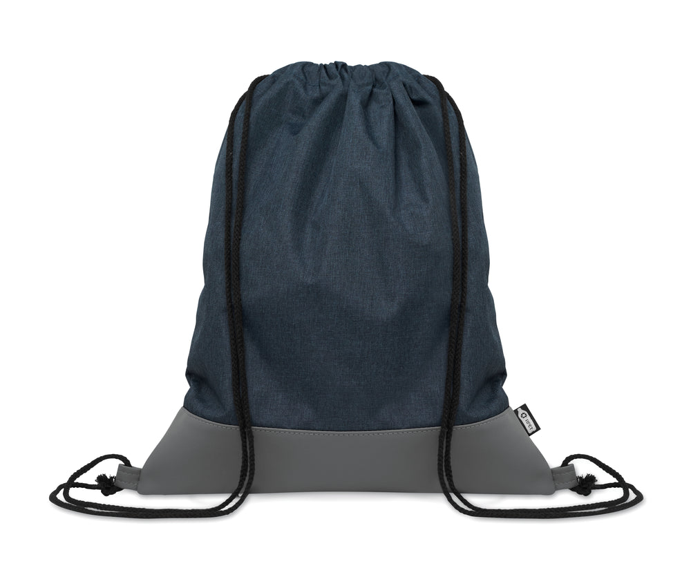 RPET PU trekkoord rugtas 2-kleu Libag in marineblauw