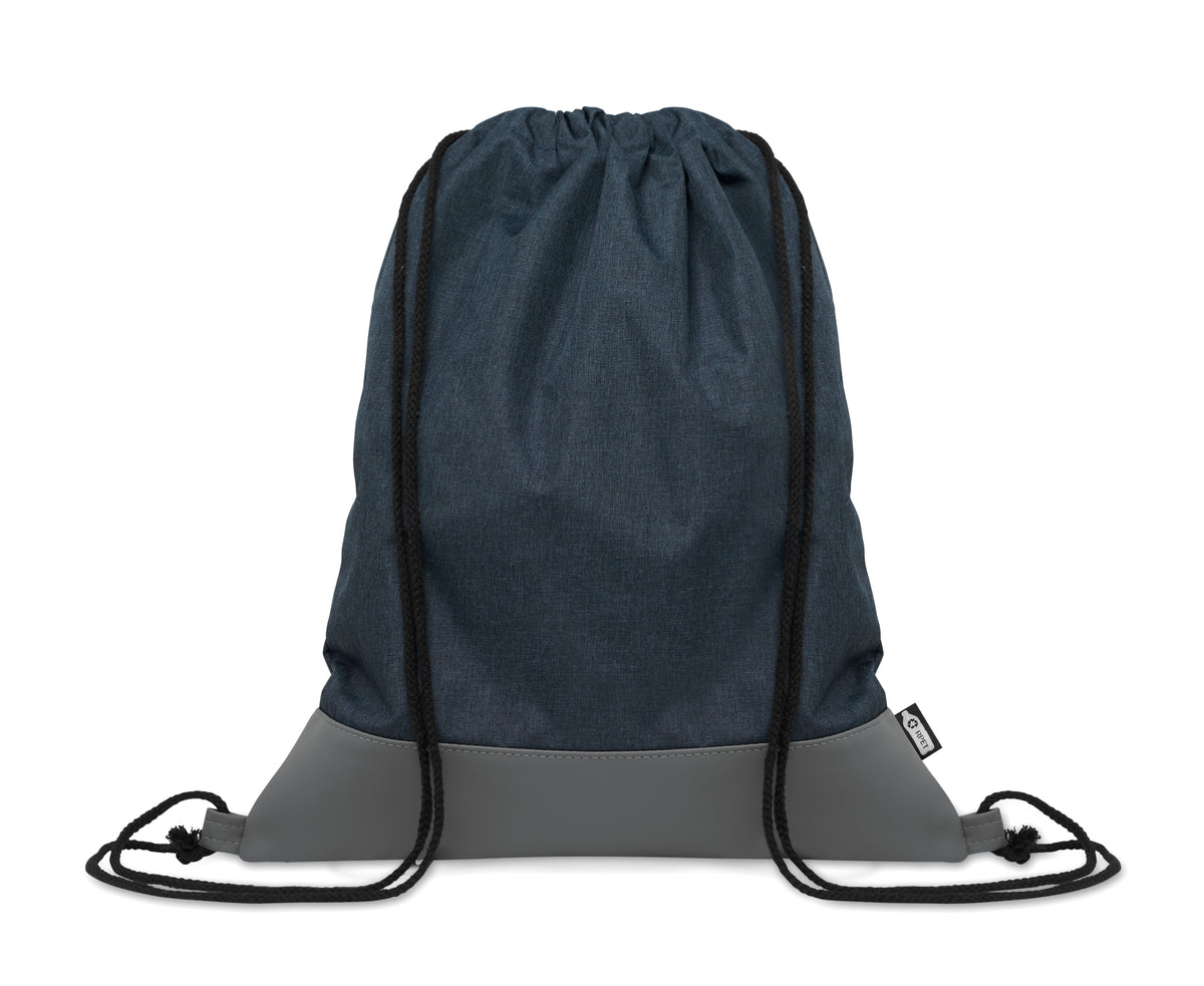 RPET PU trekkoord rugtas 2-kleu Libag in marineblauw