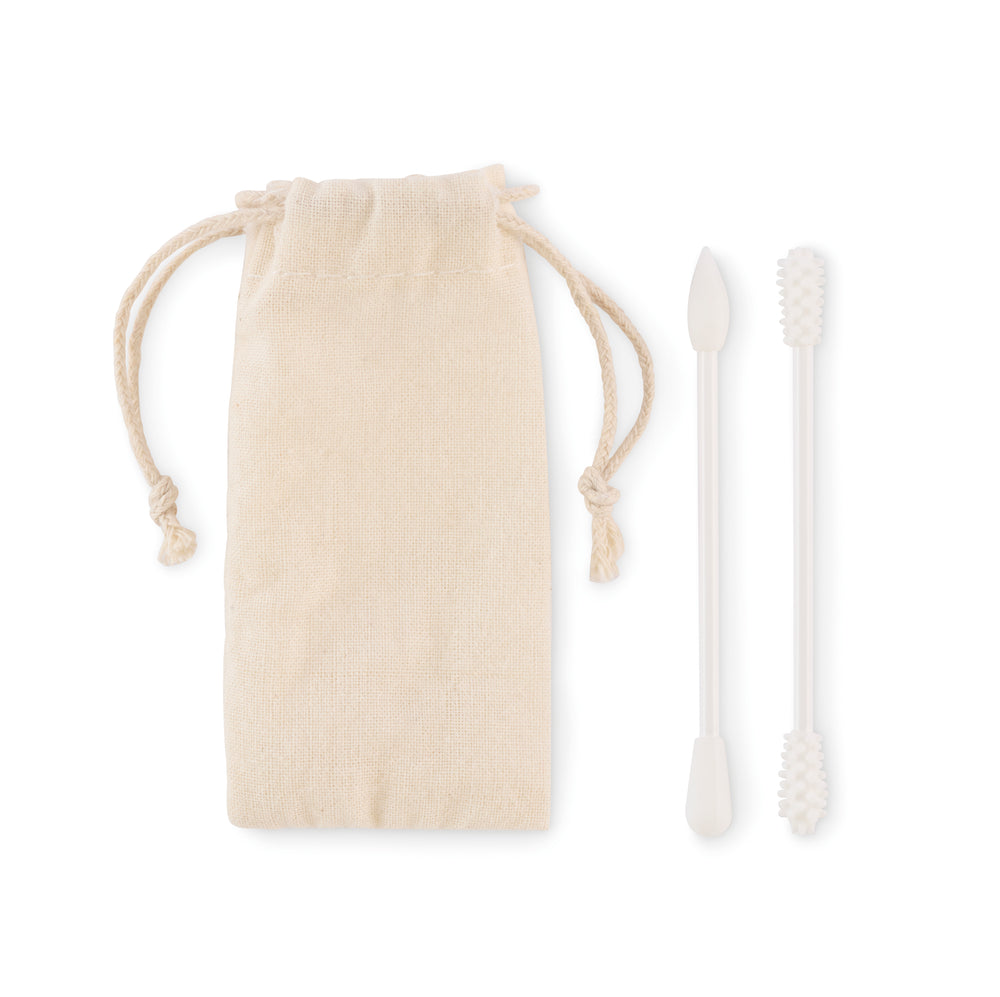 Set herbruikbare wattenstaafjes Bogie in beige