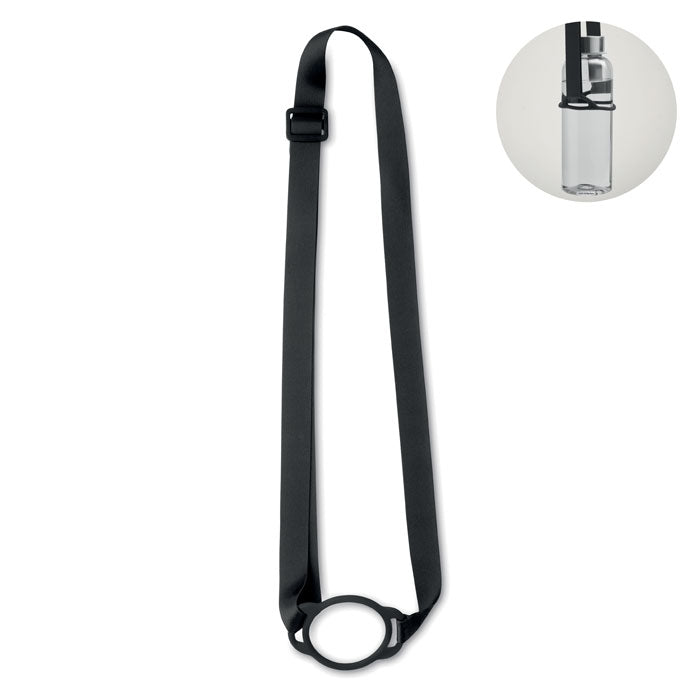 Lanyard met bekerhouder 6 cm Lancup in zwart