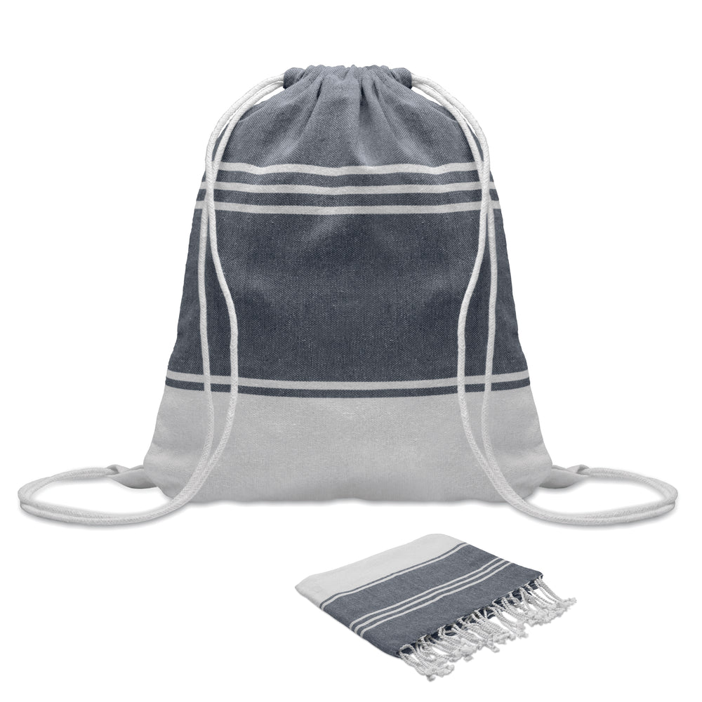 Hamam handdoek trekkoord tas s Hamma in blauw