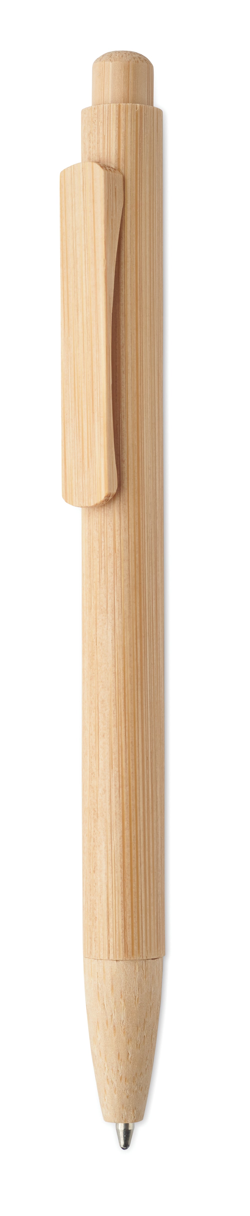 Bamboo balpen met drukknop Mambo in hout