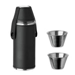 Heupfles met shot cups Cocoon in zwart
