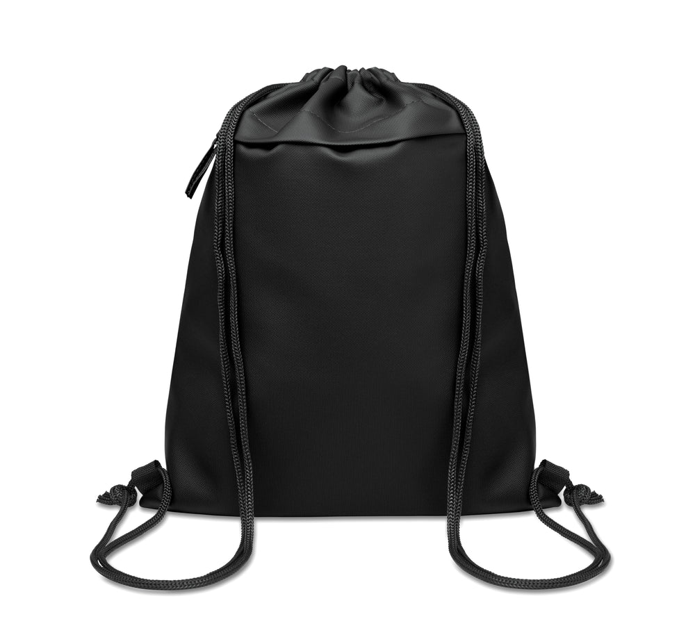 Trekkoordtas van 600D RPET Bangkok Bag in zwart