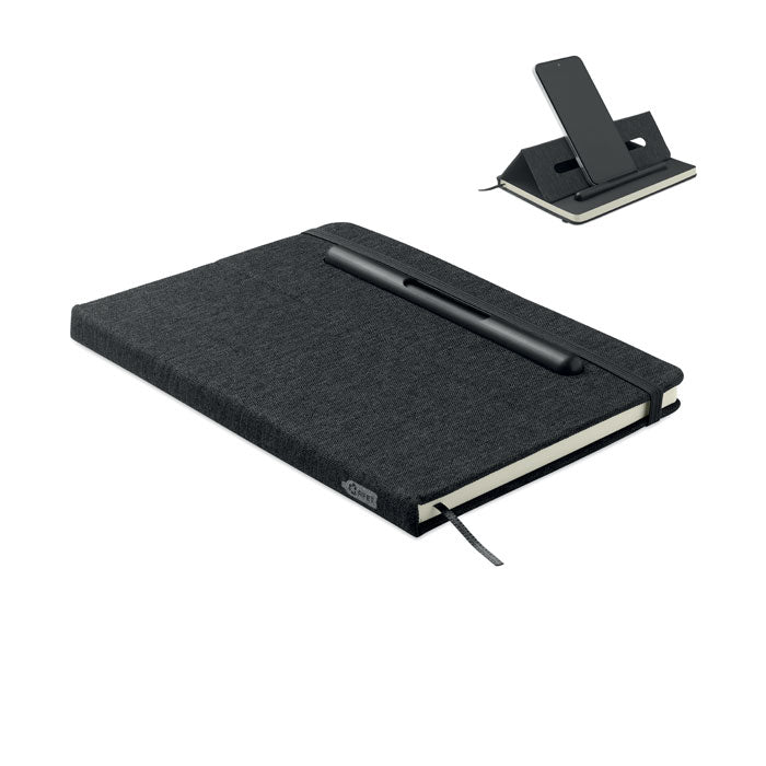 A5 notitieboek telefoonhouder Rinbook in zwart