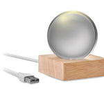 LED glazen bol Light in hout