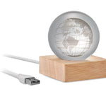 LED wereldbol glazen bol Globe Light in hout