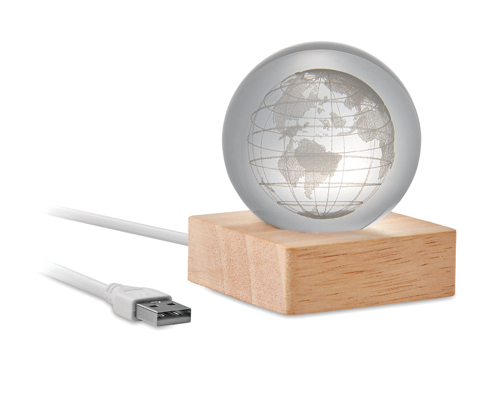 LED wereldbol glazen bol Globe Light in hout