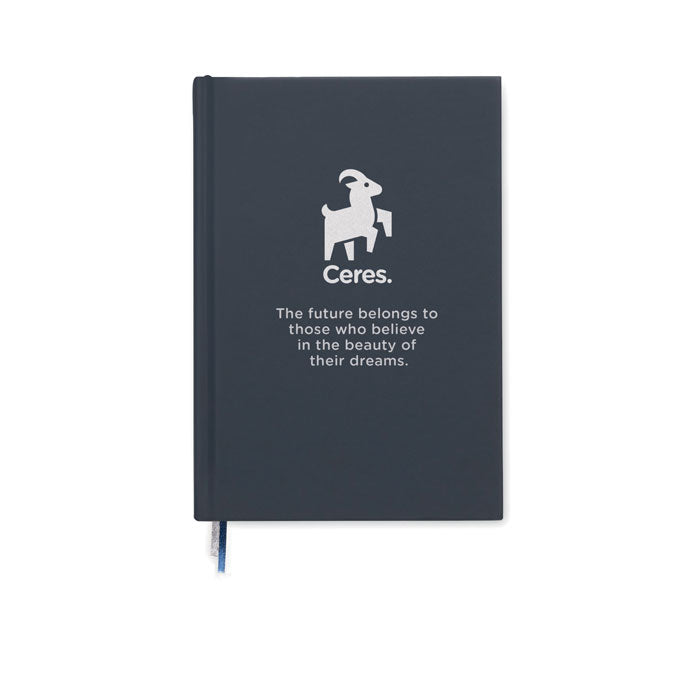 A5 gerecycled notitieboek Journu met een bedrukking als voorbeeld